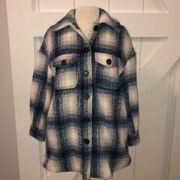 Avec Les Filles Jackets & Blazers - Avec les filles Blue Plaid jacket Oversized